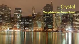  Presentation with new york night - Beautiful slides featuring newyork - lower manhattan at night new backdrop and a tawny brown colored foreground
