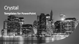  Presentation with new york city subway station - Audience pleasing presentation design consisting of newyork - lower manhattan at night new backdrop and a gray colored foreground