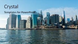  Presentation with panorama old tbilisi - Audience pleasing theme consisting of newyork - panorama of downtown manhattan backdrop and a  colored foreground