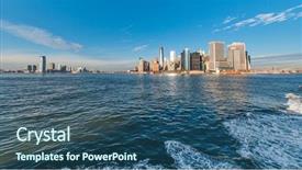  Presentation with downtown los angels - Presentation enhanced with newyork - panorama of downtown manhattan background and a  colored foreground