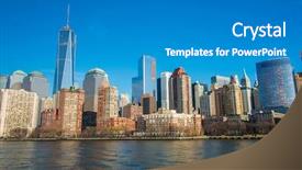 Presentation with panorama old tbilisi - Cool new presentation theme with newyork - panorama of downtown manhattan backdrop and a gray colored foreground