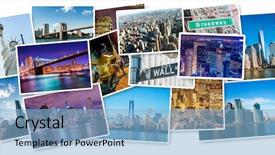  Presentation with new york - Beautiful slide set featuring newyork - set of new york photos backdrop and a light blue colored foreground