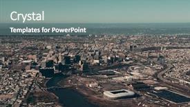  Presentation with view of toronto downtown - Theme with newyork downtown viewed from air background and a  colored foreground