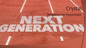  Presentation with generation - Colorful slide set enhanced with next generation written on running backdrop and a coral colored foreground