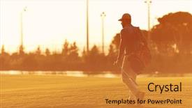  Presentation with golf course - Slide deck having next hole at golf course background and a  colored foreground