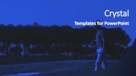  Presentation with golf course - Cool new slide deck with next hole at golf course backdrop and a cobalt blue colored foreground