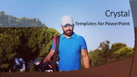  Presentation with middle eastern traditional dishes falafel - PPT theme having next hole at golf course background and a light blue colored foreground