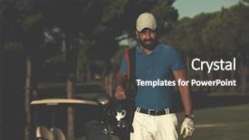  Presentation with golf course - Presentation design featuring next hole at golf course background and a dark gray colored foreground