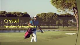  Presentation with middle eastern traditional dishes falafel - Cool new PPT theme with next hole at golf course backdrop and a tawny brown colored foreground