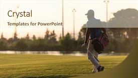  Presentation with golf course - Presentation design having next hole at golf course background and a cream colored foreground