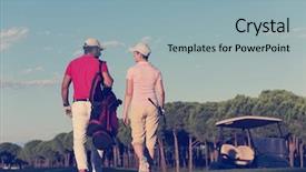  Presentation with golf course - PPT theme consisting of next hole on golf course background and a  colored foreground