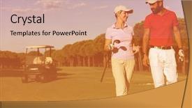  Presentation with golf course - Beautiful slide deck featuring next hole on golf course backdrop and a soft green colored foreground