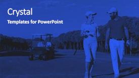  Presentation with duo - Cool new slide deck with next hole on golf course backdrop and a cobalt blue colored foreground