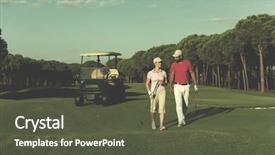  Presentation with walking young wild jaguar - Amazing slide set having next hole on golf course backdrop and a  colored foreground