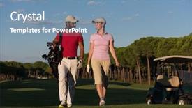  Presentation with golf course - Presentation theme having next hole on golf course background and a seafoam green colored foreground