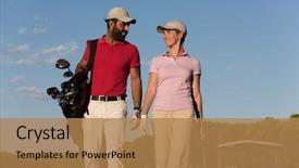  Presentation with golf course - Colorful slide deck enhanced with next hole on golf course backdrop and a  colored foreground