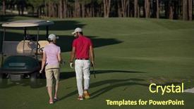  Presentation with golf course - Slides having next hole on golf course background and a  colored foreground