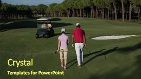  Presentation with golf course - Colorful slide set enhanced with next hole on golf course backdrop and a  colored foreground