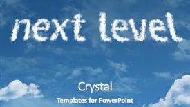  Presentation with next - Audience pleasing theme consisting of next level cloud word backdrop and a teal colored foreground
