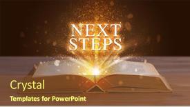  Presentation with educational - Slides having next steps inscription coming background and a tawny brown colored foreground