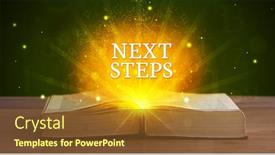  Presentation with educational - PPT theme having next-steps-inscription-coming-out background and a tawny brown colored foreground