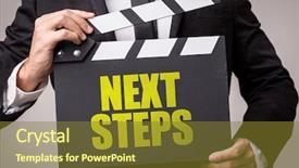  Presentation with next - Audience pleasing slide deck consisting of next steps backdrop and a tawny brown colored foreground