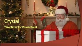  Presentation with christmas tree - Cool new slides with next to a christmas tree backdrop and a tawny brown colored foreground