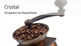  Presentation with coffee beans - Colorful theme enhanced with next to a coffee grinder backdrop and a white colored foreground