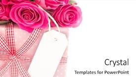  Presentation with pink roses - Beautiful theme featuring next to a pink gift backdrop and a white colored foreground
