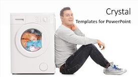  Presentation with next - Presentation theme featuring next to a washing machine background and a  colored foreground