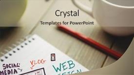  Presentation with web design - Colorful slide set enhanced with next to coffee and apple backdrop and a soft green colored foreground