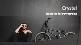  Presentation with bmx - Colorful slides enhanced with next to his bmx bike backdrop and a gray colored foreground