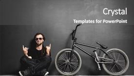  Presentation with bmx - Theme consisting of next to his bmx bike background and a gray colored foreground