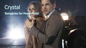  Presentation with train - Colorful presentation design enhanced with next to the old train backdrop and a ocean colored foreground