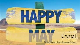  Presentation with next year - PPT theme having next year plan - happy may sign with desert background and a yellow colored foreground