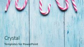 Presentation with candy canes - Presentation theme having ney year - candy canes on old blue background and a light blue colored foreground