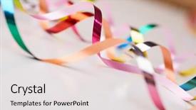  Presentation with holiday shoppings - Presentation enhanced with ney year - colorful holiday ribbons background and a light gray colored foreground