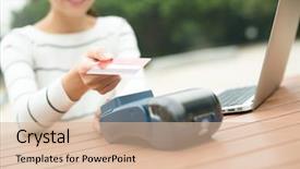  Presentation with nfc technology - PPT layouts enhanced with nfc technology on credit card background and a lemonade colored foreground