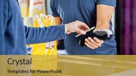  Presentation with nfc technology - Theme with nfc technology to make payment background and a yellow colored foreground