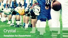  Presentation with team player - Presentation consisting of nfl - american football equipment - helmet background and a shamrock green colored foreground