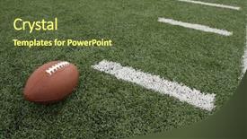  Presentation with american football and helmet on field - Slide deck consisting of nfl - american football on the field background and a tawny brown colored foreground