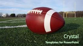  Presentation with football field - PPT theme enhanced with nfl - american football on the field background and a tawny brown colored foreground