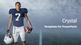  Presentation with football stadium - Slide set featuring nfl - american football player standing background and a seafoam green colored foreground