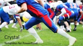  Presentation with team player - Cool new PPT layouts with nfl - american football sport concept team backdrop and a yellow colored foreground