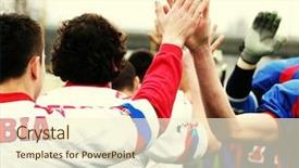  Presentation with team building sport - Colorful slide set enhanced with nfl - american football sport concept team backdrop and a cream colored foreground