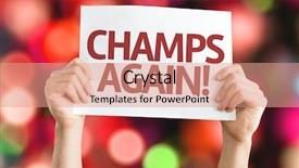  Presentation with lights - Colorful theme enhanced with nfl - champs again card with colorful backdrop and a coral colored foreground