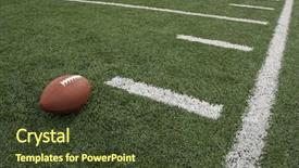  Presentation with football - PPT theme enhanced with nfl - football and the sideline background and a tawny brown colored foreground