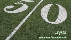  Presentation with football - Slide deck featuring nfl - football fifty yard line background and a tawny brown colored foreground