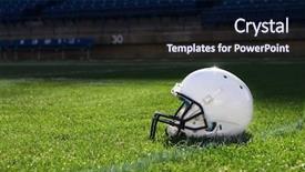  Presentation with football stadium - Presentation theme having nfl - football helmet at the stadium background and a wine colored foreground