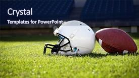  Presentation with football stadium - Beautiful theme featuring nfl - football helmet on a stadium backdrop and a navy blue colored foreground